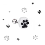 Resin Colorful Cat Paw Stainless Steel Ear Studs