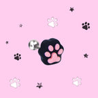 Resin Colorful Cat Paw Stainless Steel Ear Studs