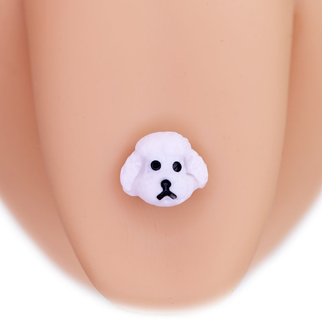 Paws & Purrs - Cute Puppy Face Resin Tongue Stud
