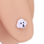 Paws & Purrs - Cute Puppy Face Resin Tongue Stud