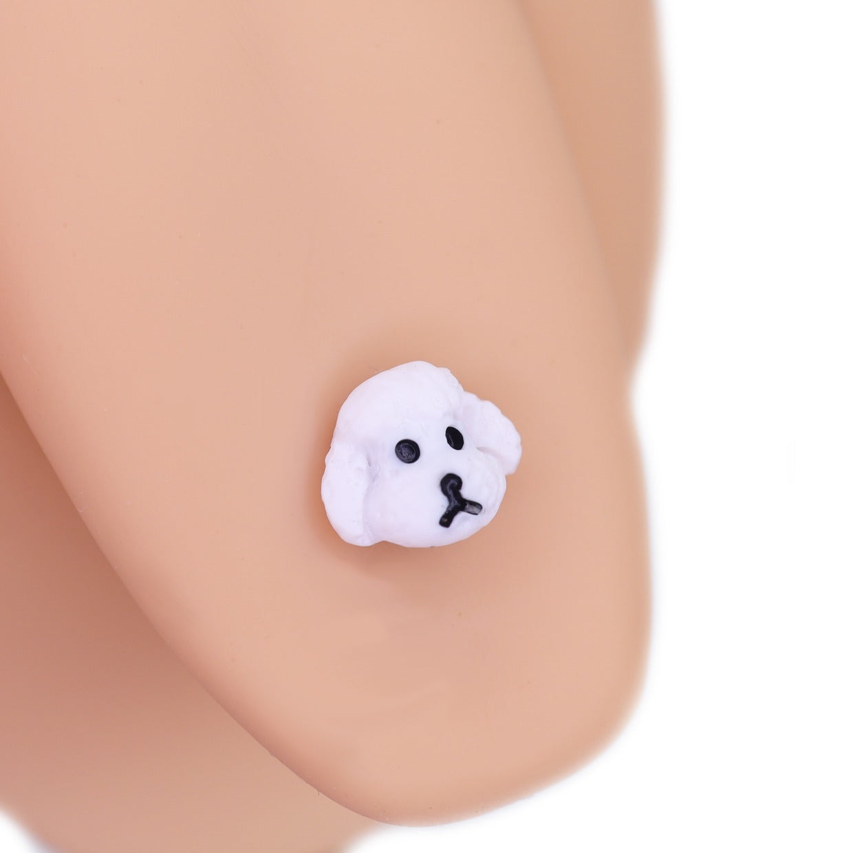 Paws & Purrs - Cute Puppy Face Resin Tongue Stud