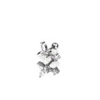 CZ Butterfly Dangle Stainless Steel Ear Studs