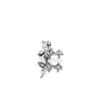 CZ Butterfly Dangle Stainless Steel Ear Studs