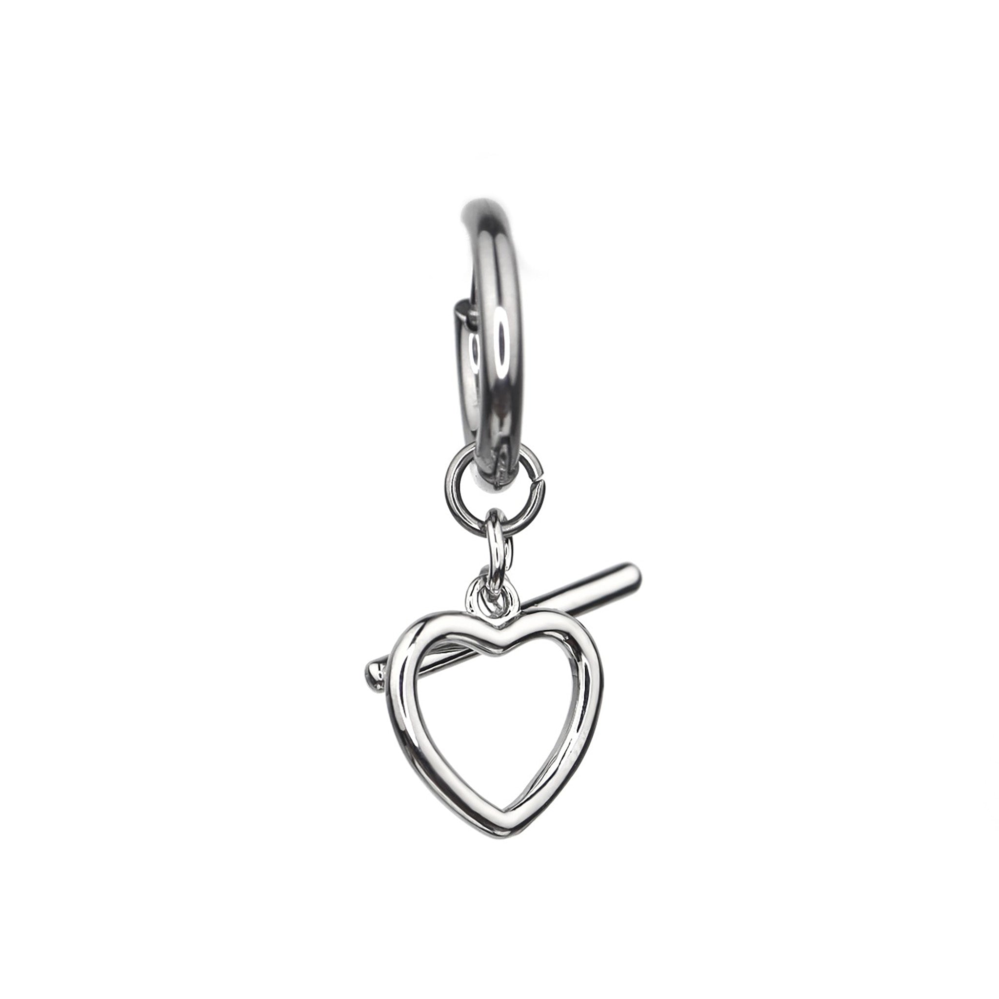 Minimalist Heart Pendant Stainless Steel Earrings