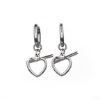Minimalist Heart Pendant Stainless Steel Earrings