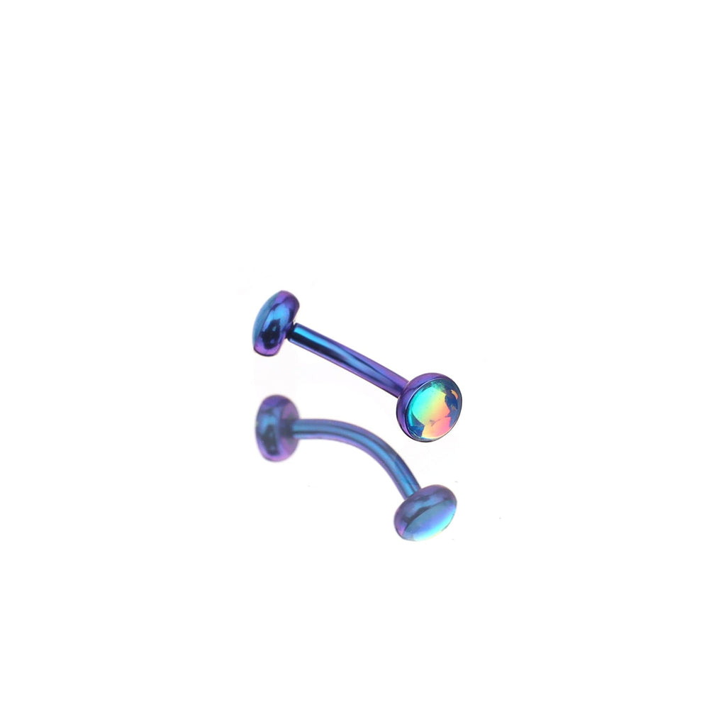 Double-Ended Rainbow Oil Slick Titanium Rook Jewelry