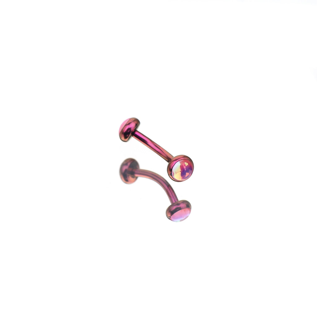 Double-Ended Rainbow Oil Slick Titanium Rook Jewelry