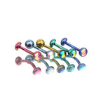 Double-Ended Rainbow Oil Slick Titanium Rook Jewelry
