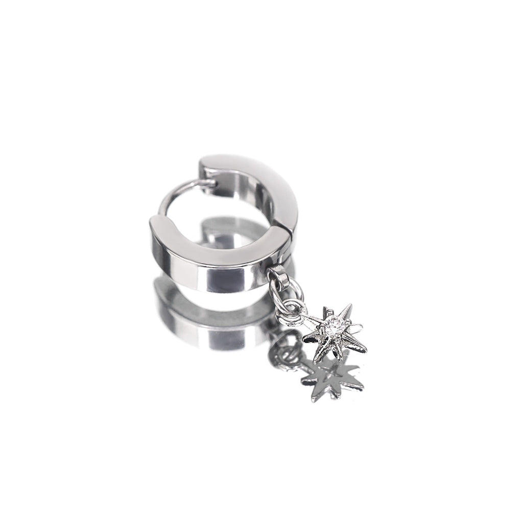 CZ Octagram Stainless Steel Earrings