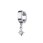 CZ Octagram Stainless Steel Earrings