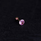20G Thin Gauge Prong-Set CZ Titanium Ear Studs