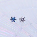 CZ Snowflake Internally Threaded Titanium Ear Studs