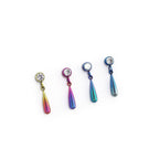 CZ Teardrop Dangle Titanium Ear Studs