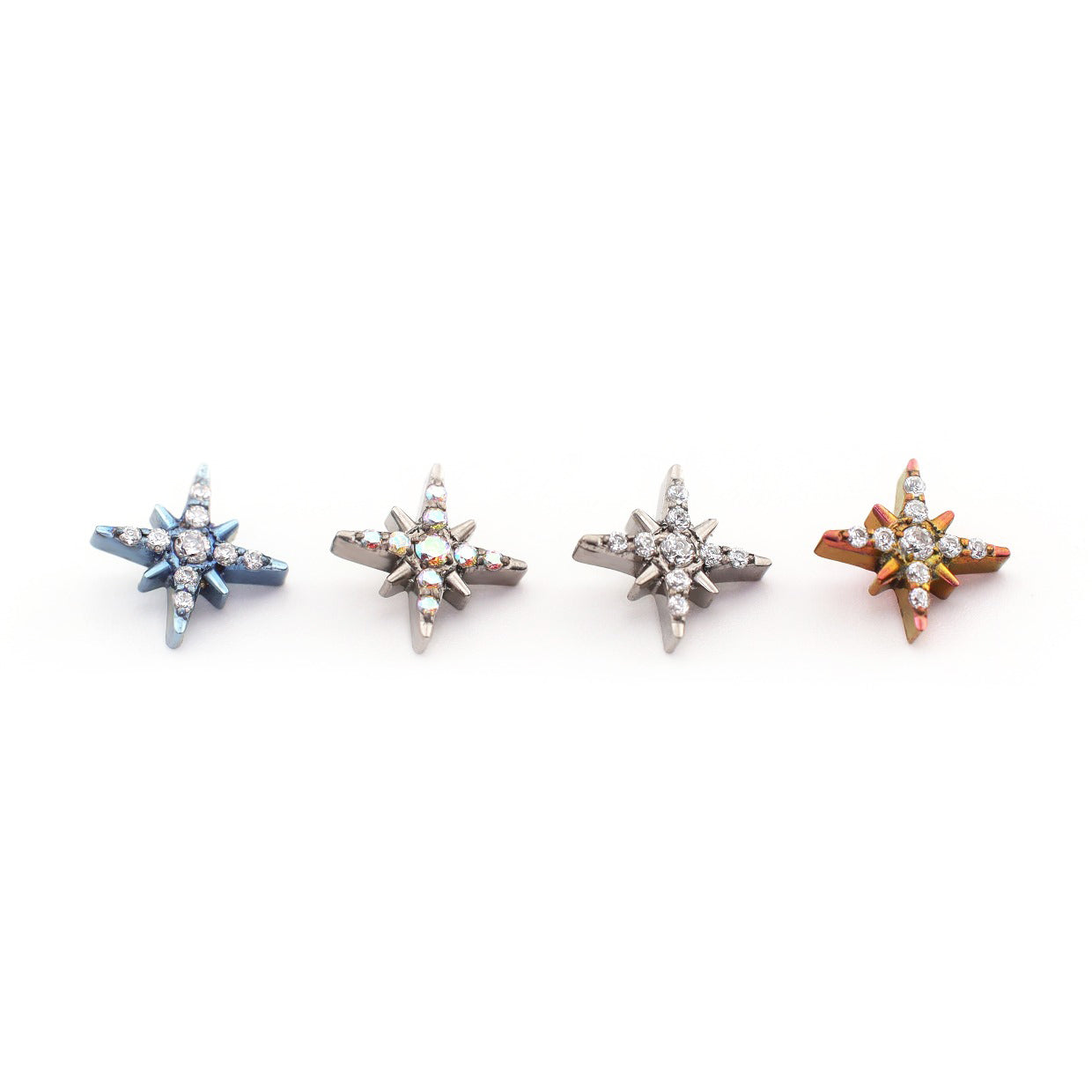 CZ Octagram Titanium Ear Studs