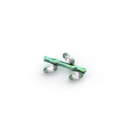CZ Bamboo Segment Internally Threaded Titanium Studs