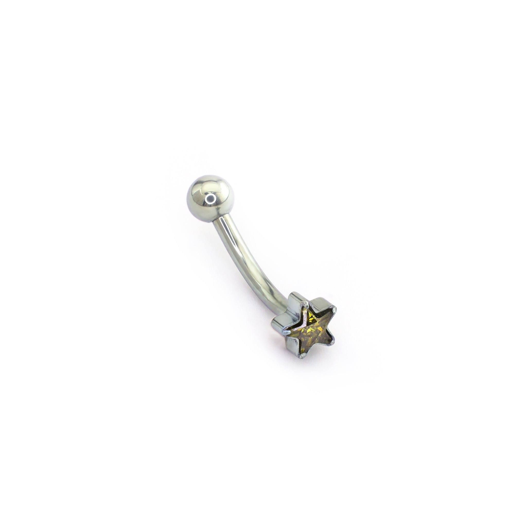 CZ Pentagram Internally Threaded Titanium Rook Jewelry