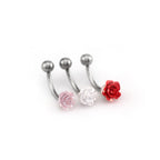 Colorful Rose Internally Threaded Stainless Steel Eyebrow Studs
