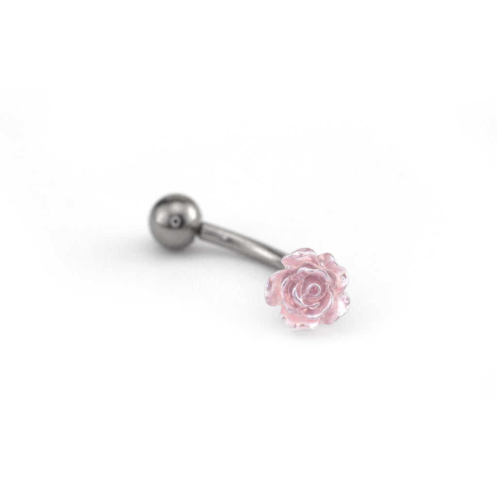 Colorful Rose Internally Threaded Stainless Steel Eyebrow Studs