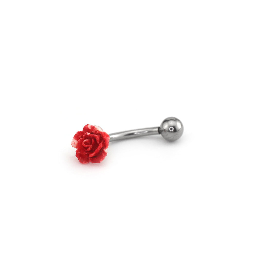 Colorful Rose Internally Threaded Stainless Steel Eyebrow Studs