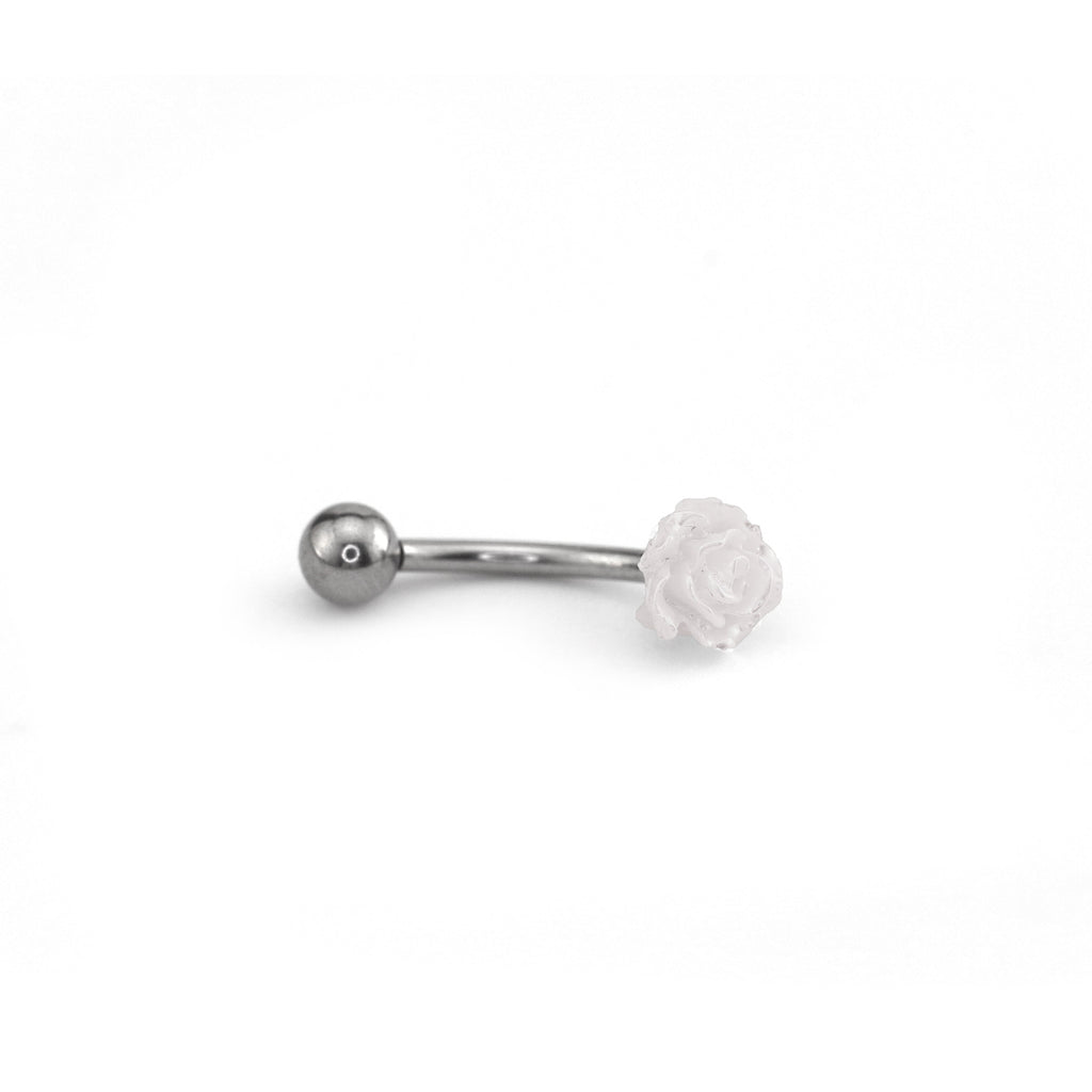 Colorful Rose Internally Threaded Stainless Steel Eyebrow Studs