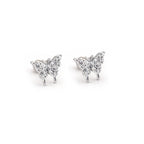 Thin Needle Micro-Pave Butterfly Stainless Steel Ear Studs