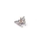 Thin Needle Micro-Pave Butterfly Stainless Steel Ear Studs