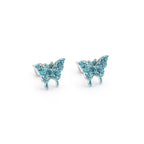 Thin Needle Micro-Pave Butterfly Stainless Steel Ear Studs
