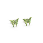 Thin Needle Micro-Pave Butterfly Stainless Steel Ear Studs