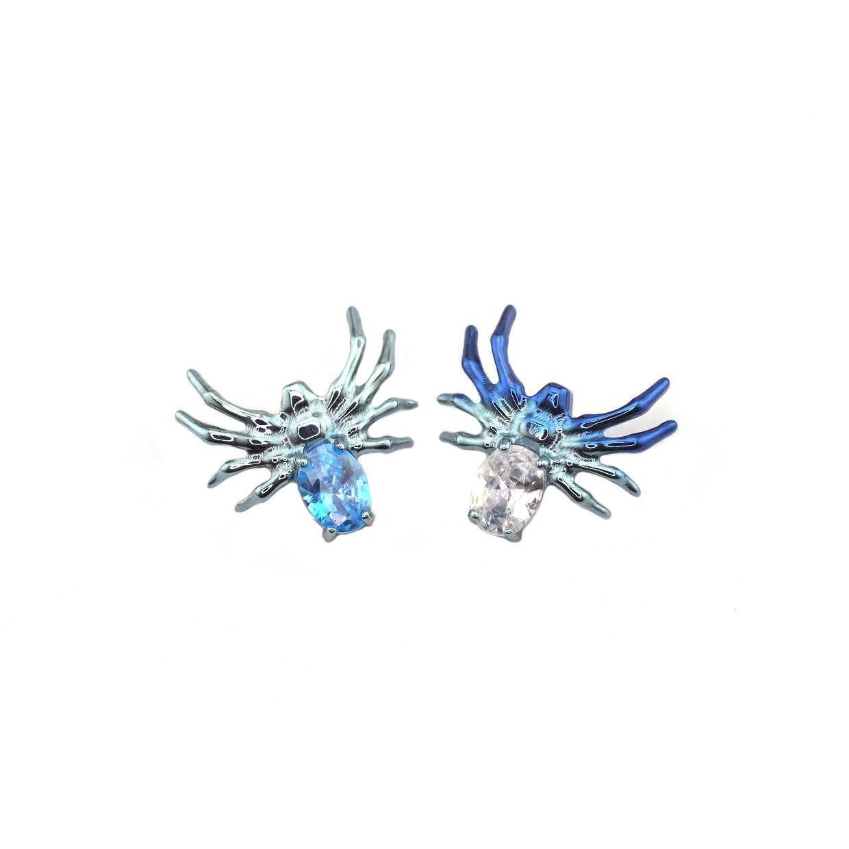 Crystal Spider Titanium Ear Studs