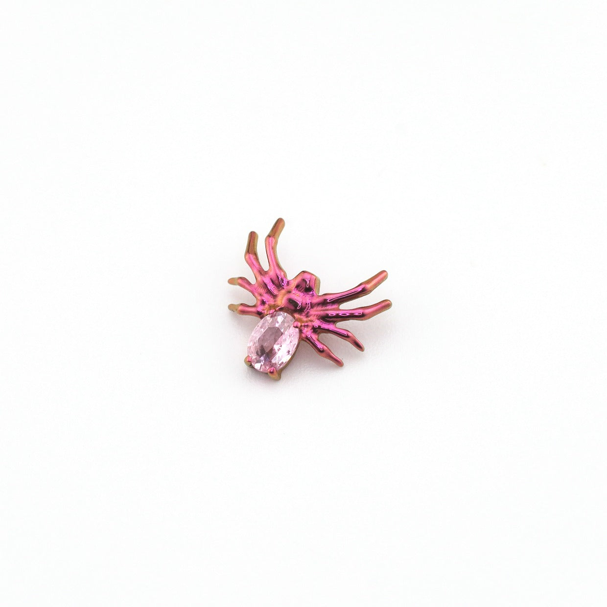 Crystal Spider Titanium Ear Studs