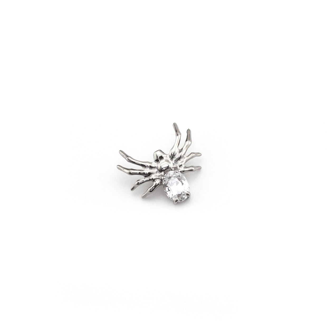 Crystal Spider Titanium Ear Studs