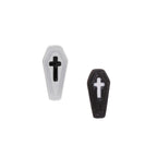 Resin Black & White Cross Coffin Stainless Steel Ear Studs