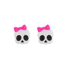 Resin Cute Skull Stainless Steel Ear Studs