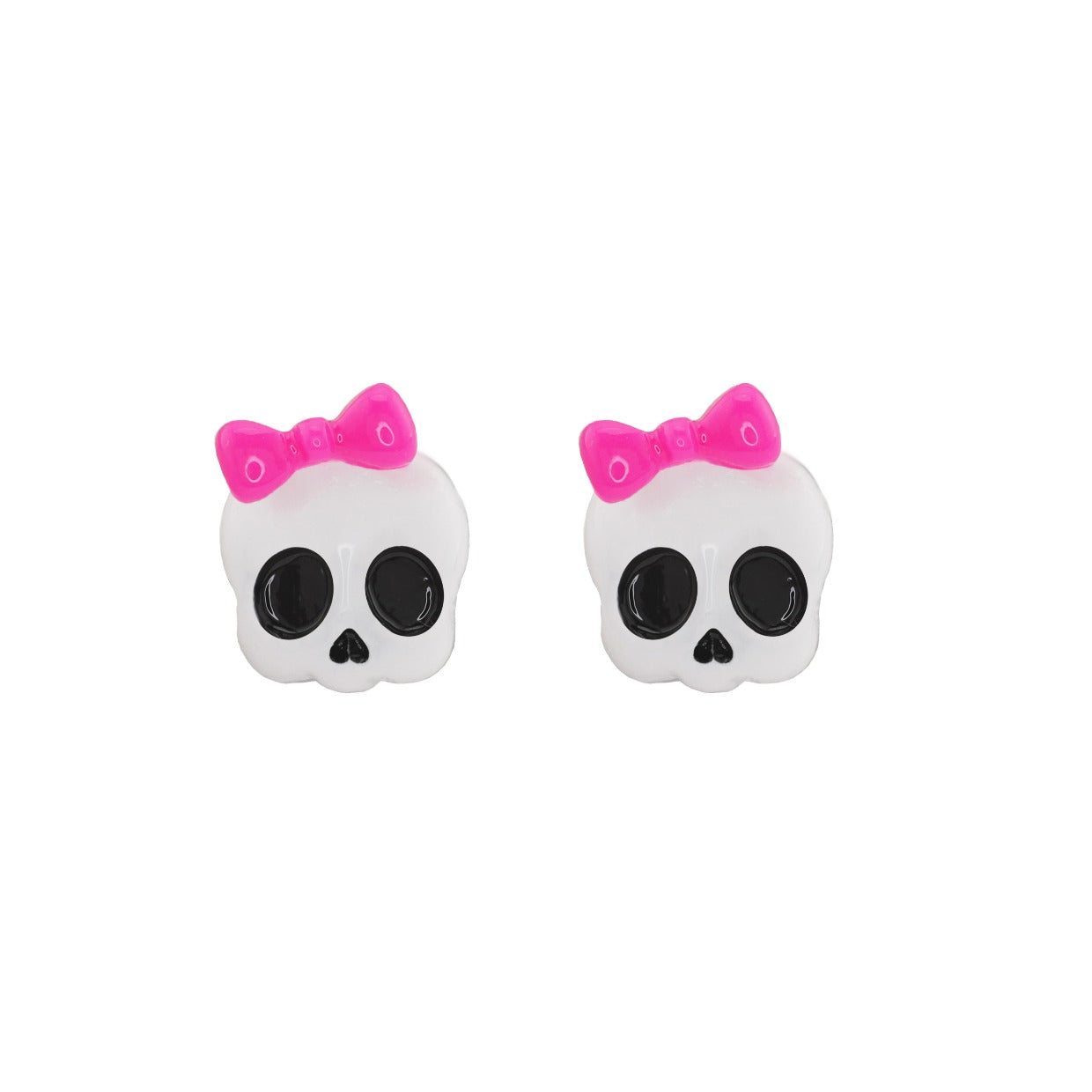 Resin Cute Skull Stainless Steel Ear Studs