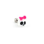 Resin Cute Skull Stainless Steel Ear Studs