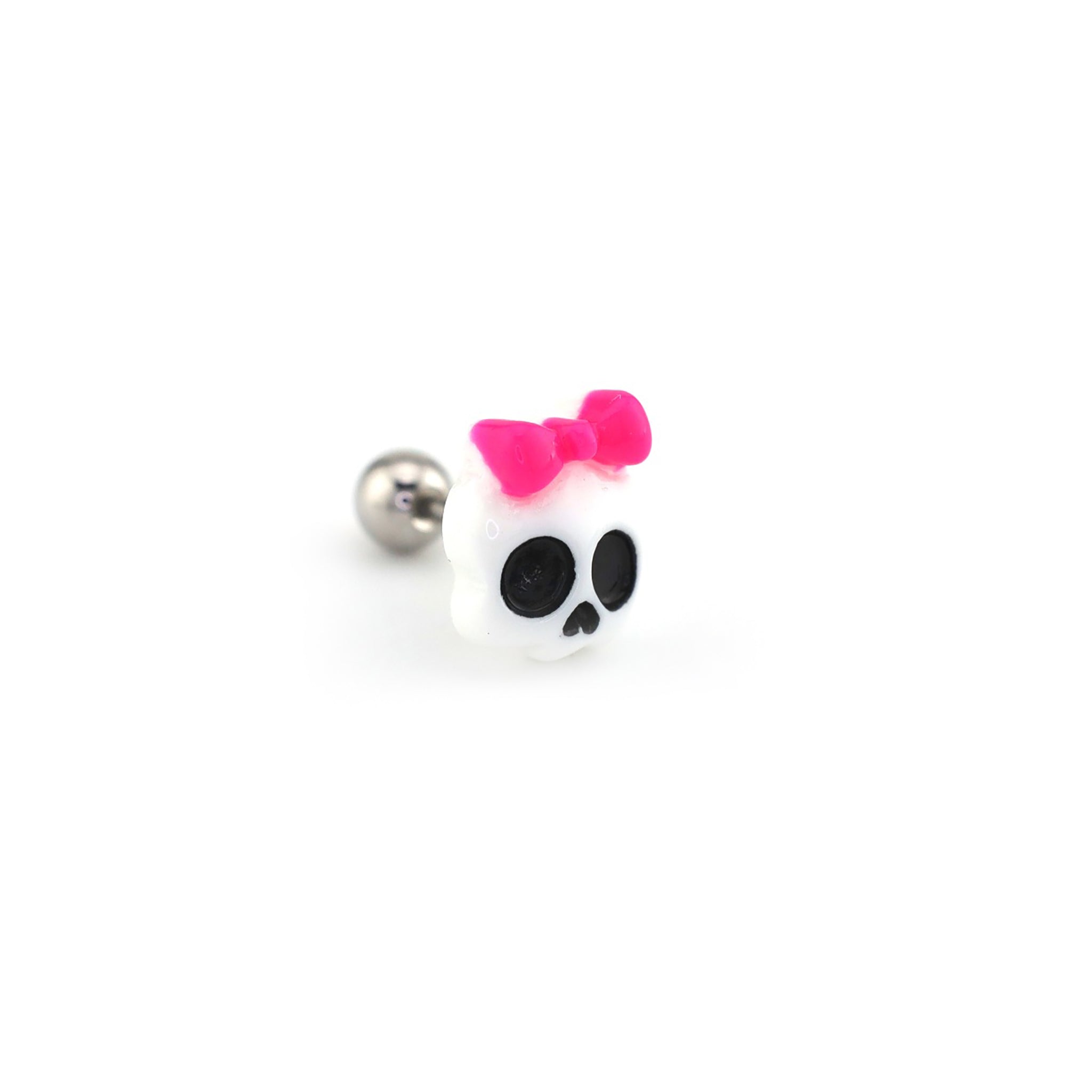 Resin Cute Skull Stainless Steel Ear Studs
