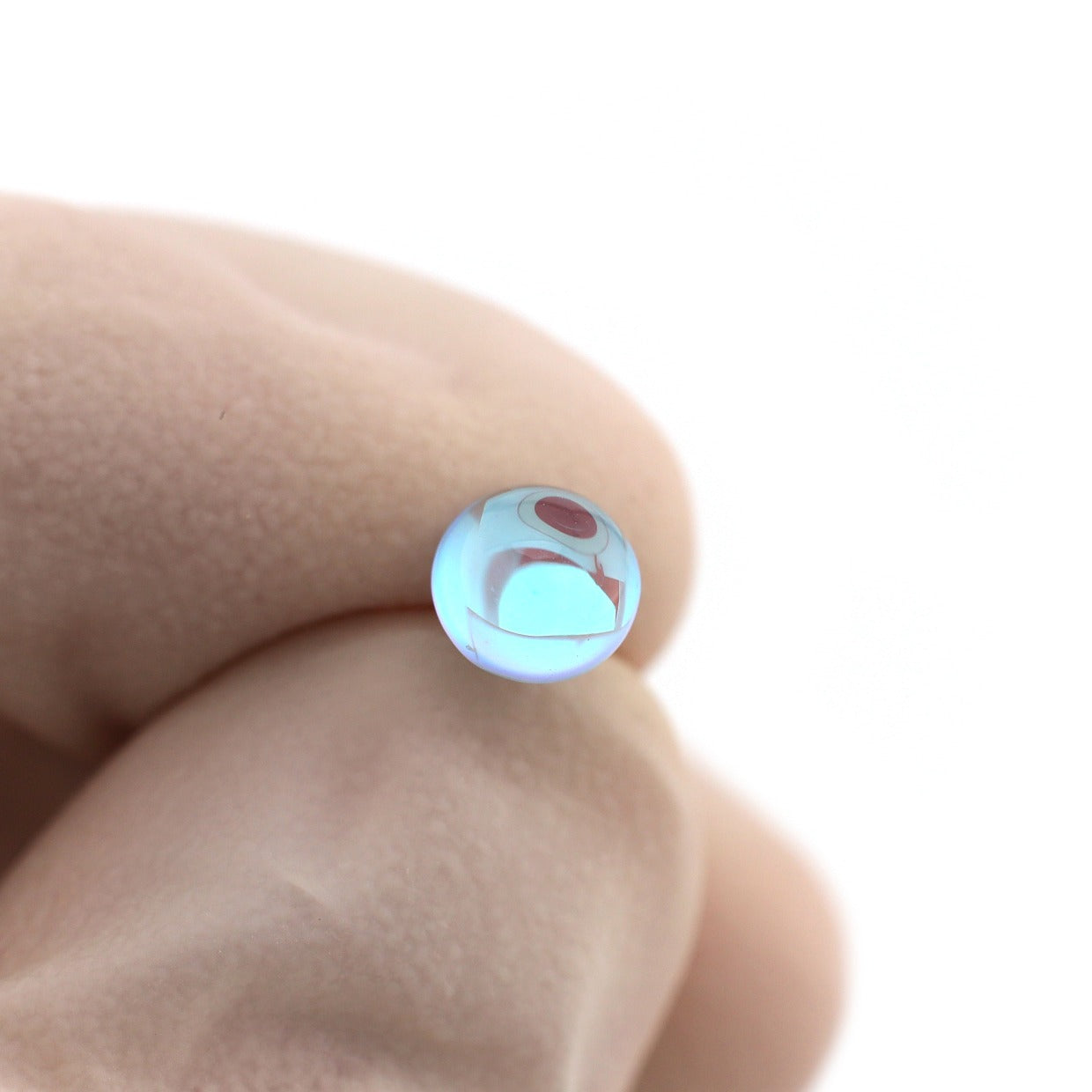 20G Thin Gauge Epoxy Water Drop Translucent Stainless Steel Ear Studs