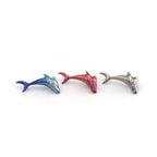 Engraved Whale Internally Threaded Titanium Ear Studs