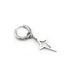 Black & White Openwork Star Dangle Stainless Steel Earrings