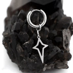 Black & White Openwork Star Dangle Stainless Steel Earrings