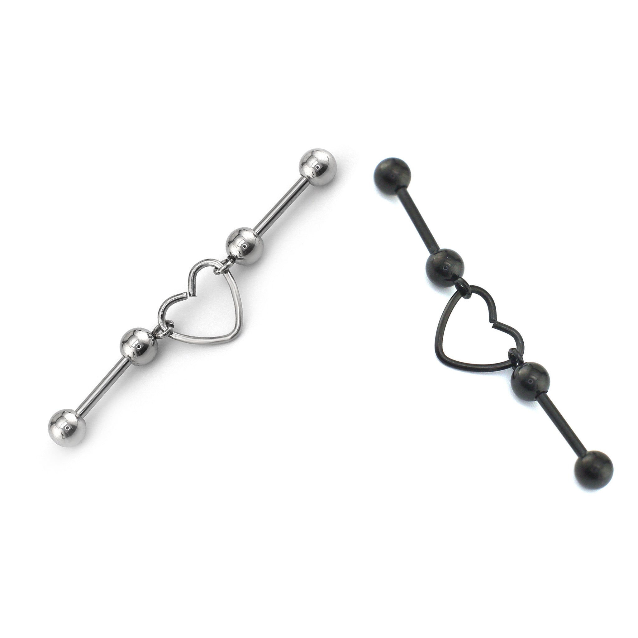 Heart Segment Stainless Steel Industrial Barbell