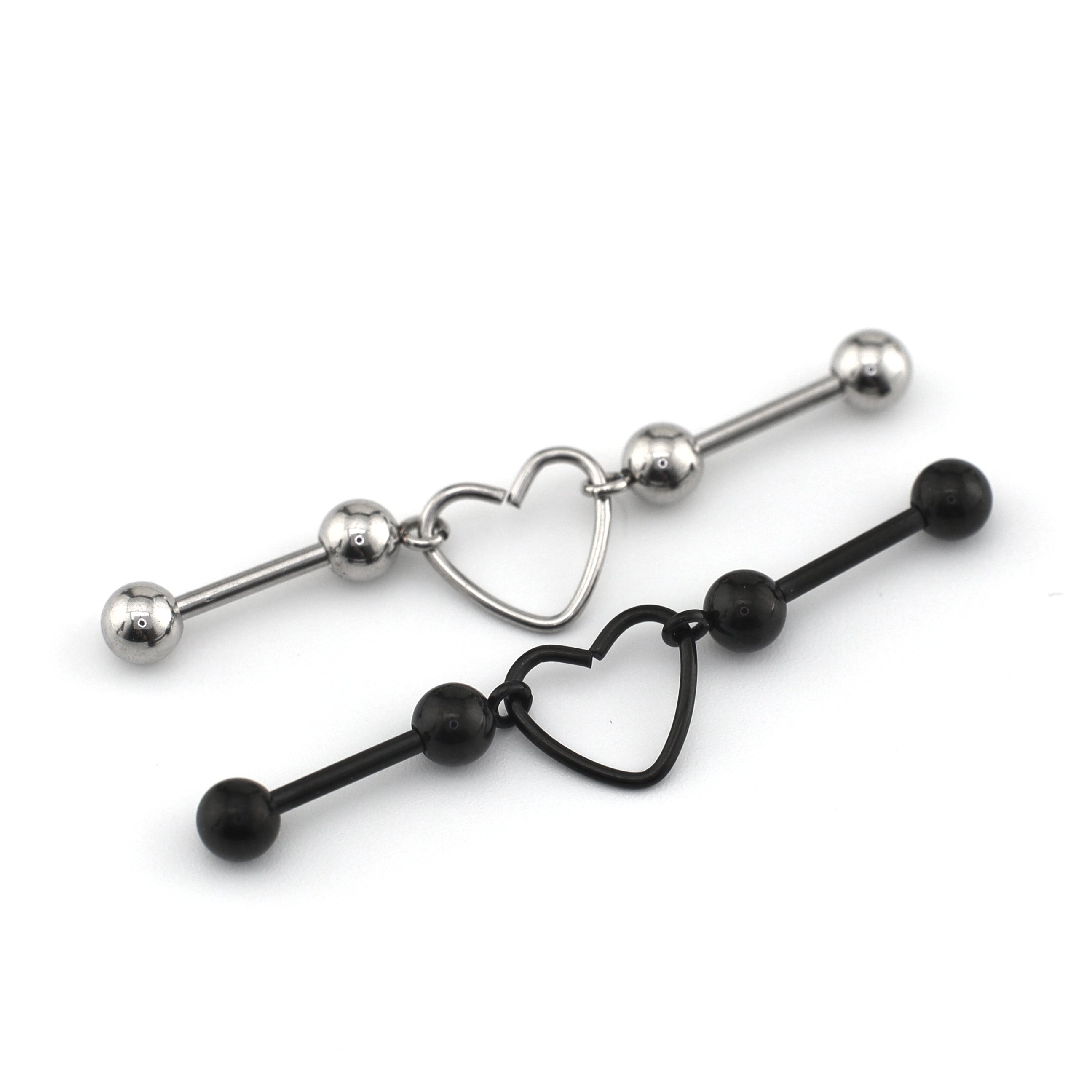 Heart Segment Stainless Steel Industrial Barbell