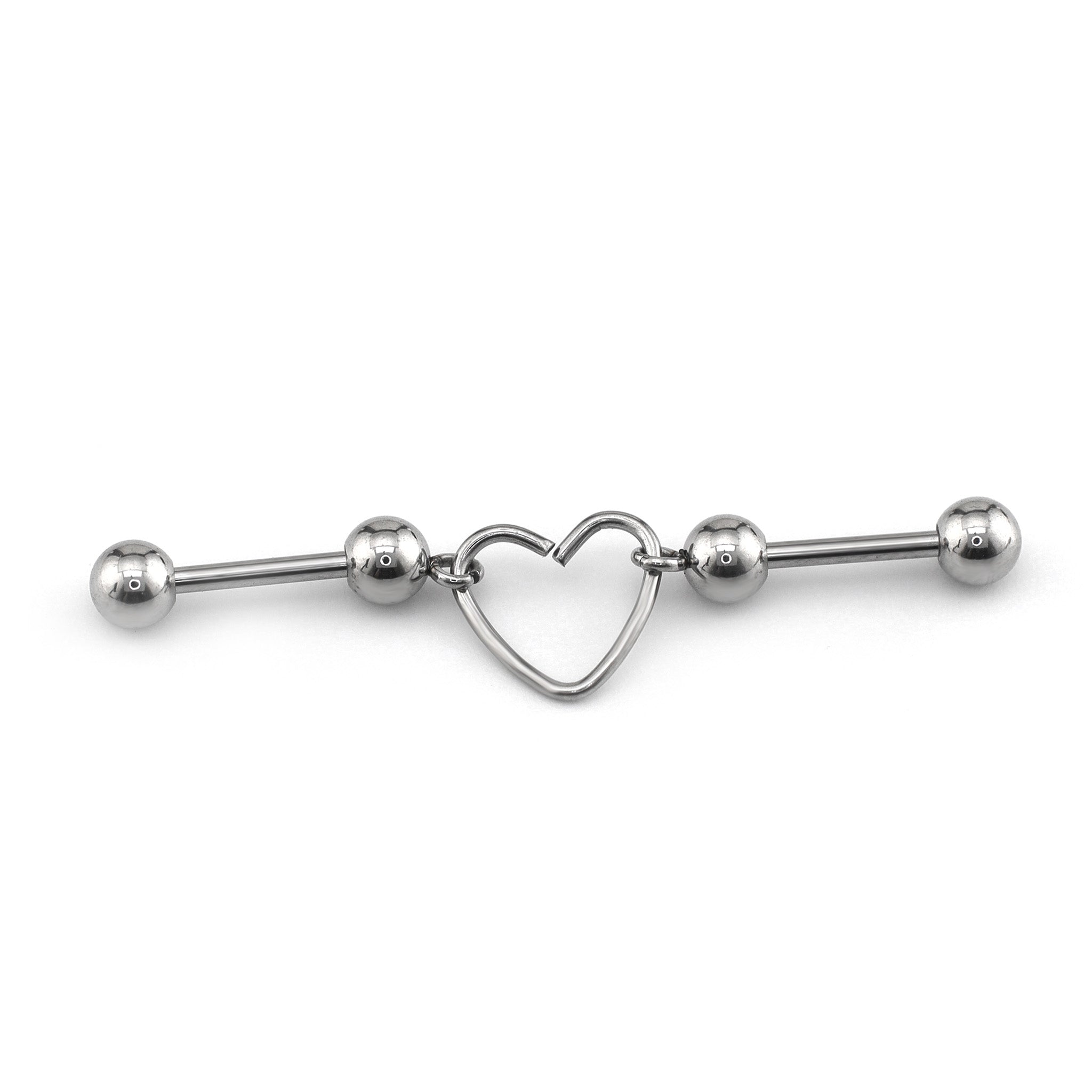 Heart Segment Stainless Steel Industrial Barbell