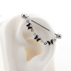 Black Oil Slick Gothic Butterfly Earring Set