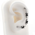 Black Oil Slick Gothic Butterfly Earring Set