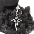 Double Layer Openwork Four-Point Star Dangle Stainless Steel Ear Studs