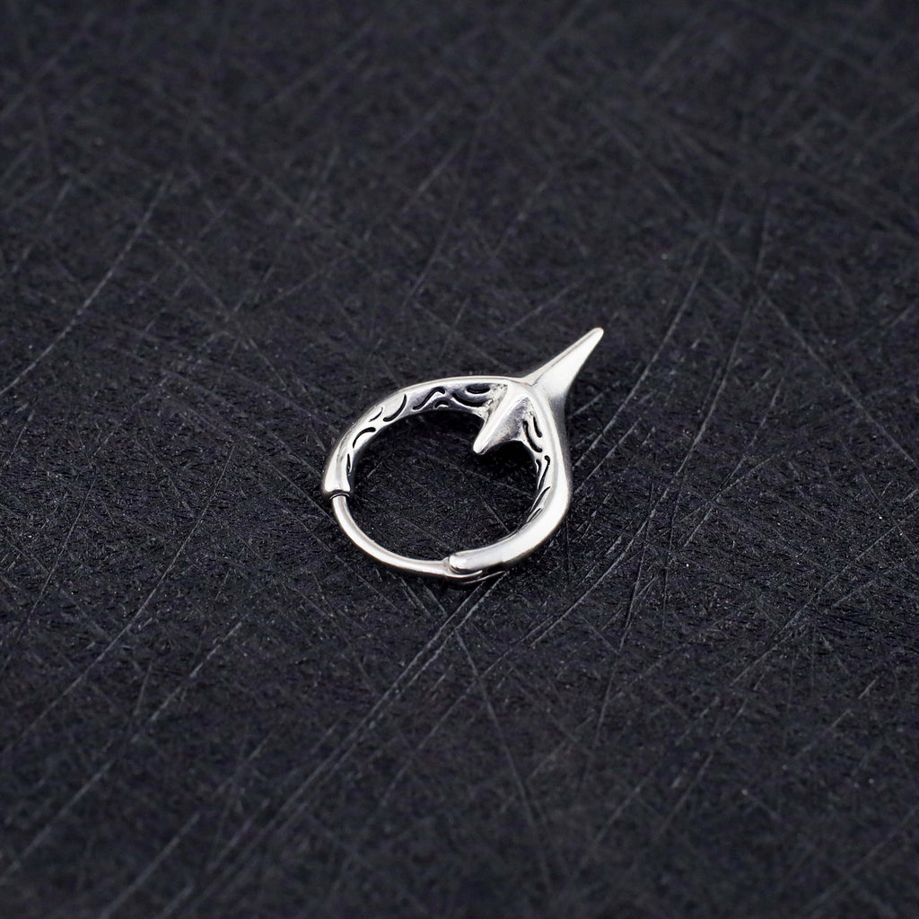 Engraved Fangs Stainless Steel Earrings