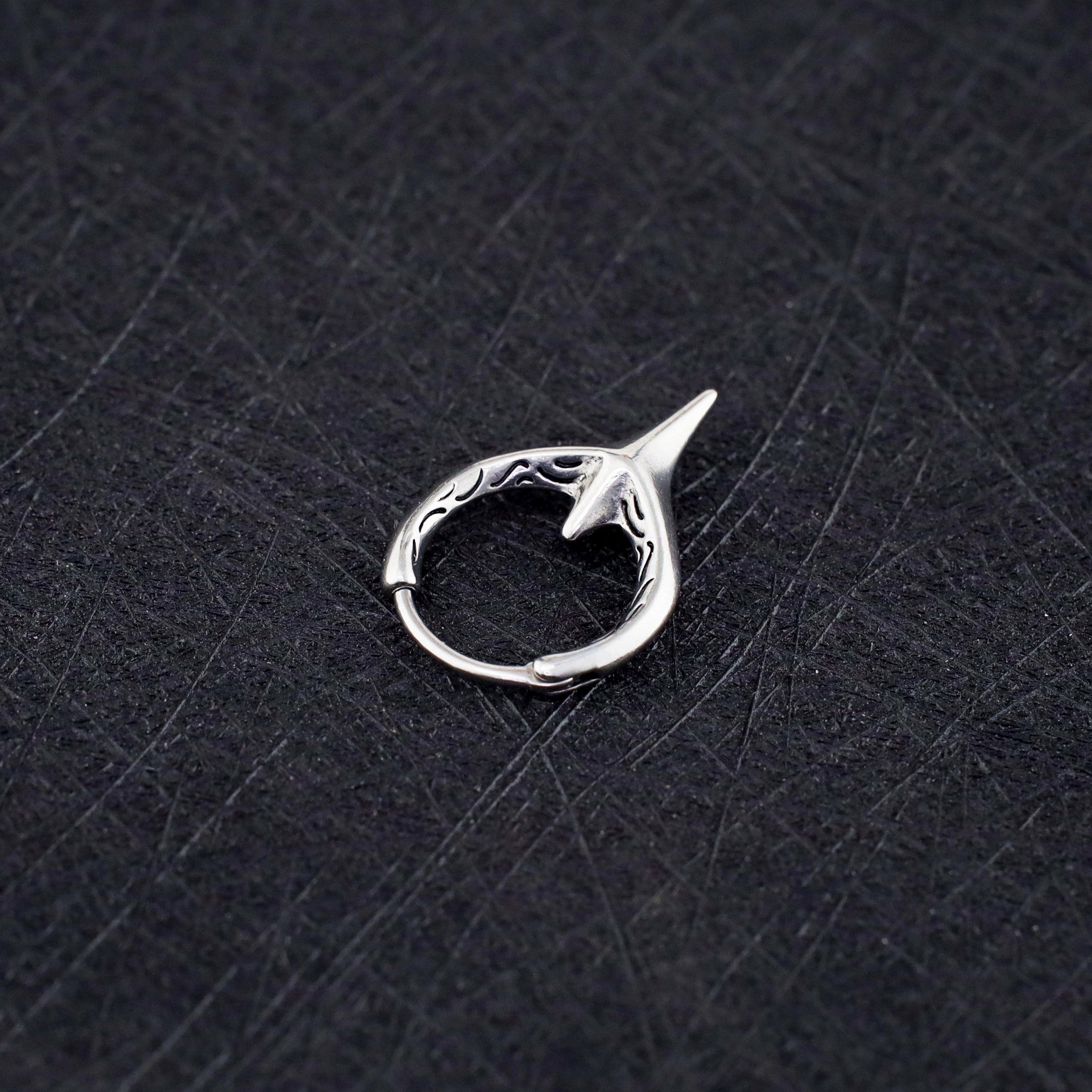 Engraved Fangs Stainless Steel Earrings