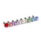 Curved Base High-Shine Swarovski Crystal Internally Threaded Titanium Ear Studs