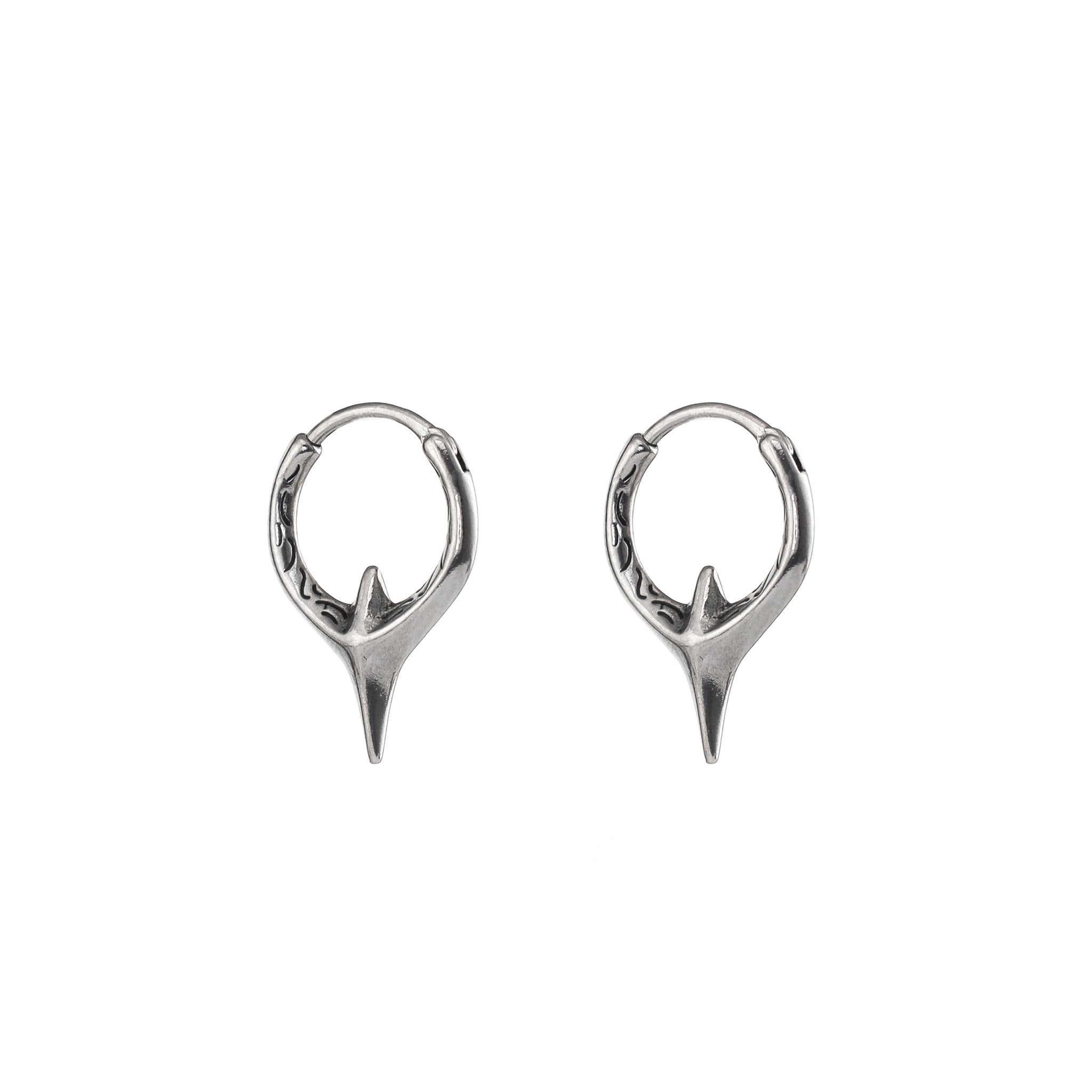 Engraved Fangs Stainless Steel Earrings